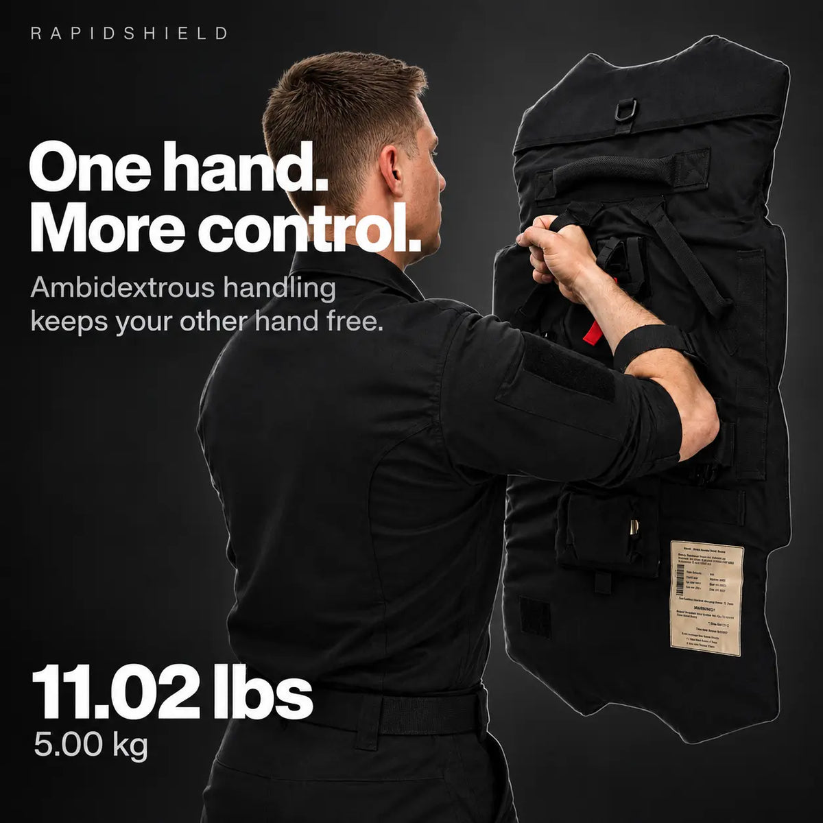 RapidShield Handheld Ballistic Shield - Level 3A Portable Protection