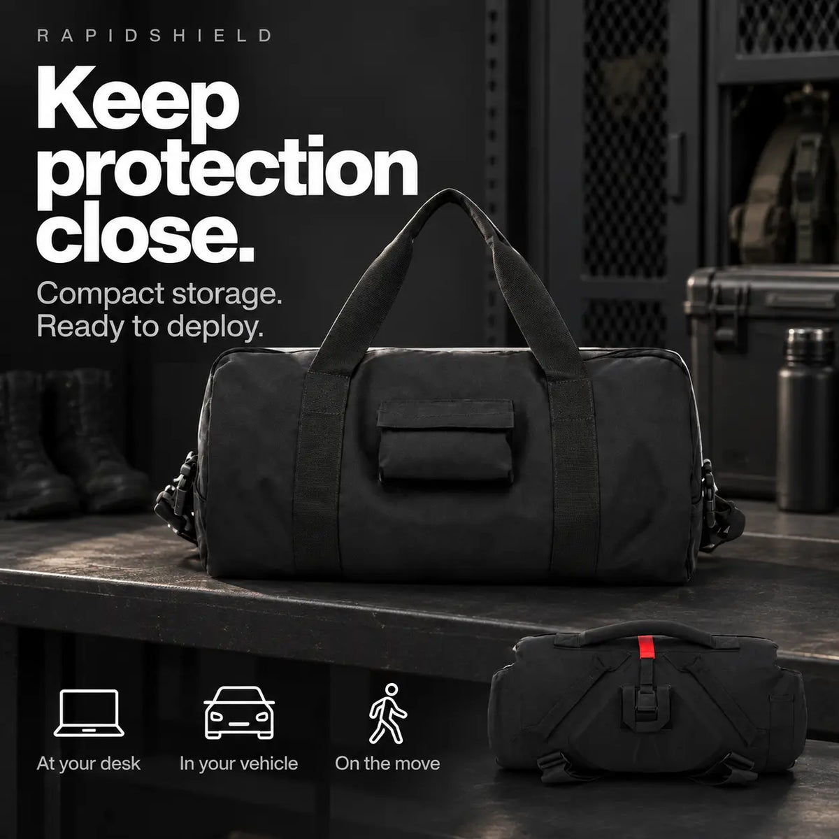 RapidShield Handheld Ballistic Shield - Level 3A Portable Protection