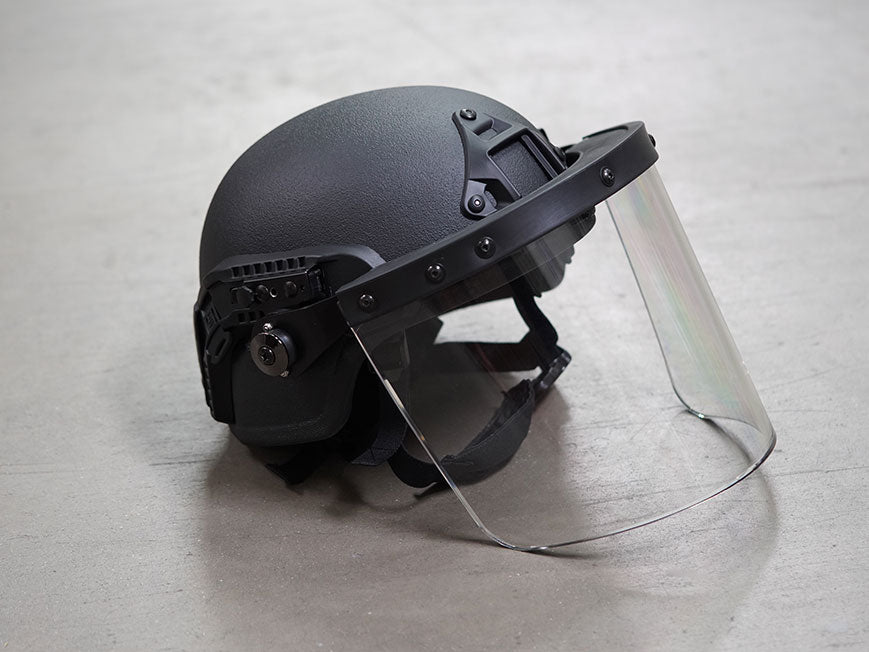 Anti-Riot Ballistic Helmet Visor — front view — Ace Link Armor