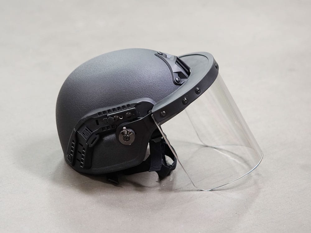 Anti-Riot Ballistic Helmet Visor — side profile — Ace Link Armor