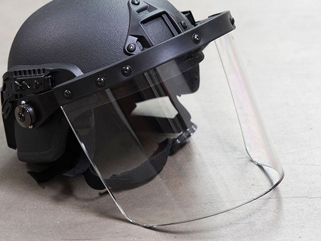 Anti-Riot Ballistic Helmet Visor — worn on helmet — Ace Link Armor