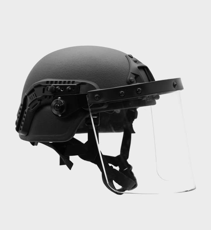 Anti-Riot Ballistic Helmet Visor — detail view — Ace Link Armor