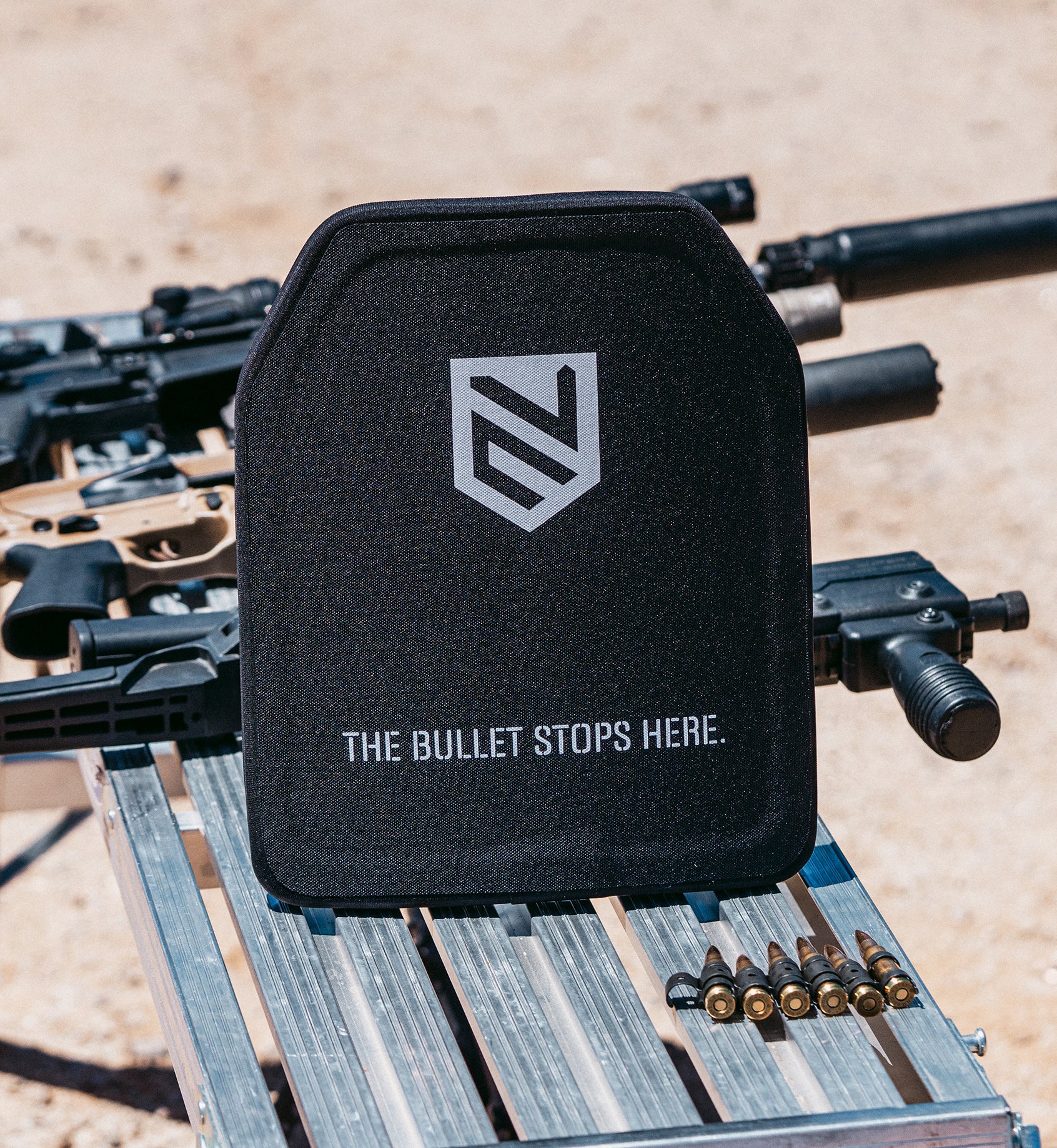 Level 3+ RF1 Rifle Armor Plate 10x12 Single-Curve angled view — Ace Link Armor