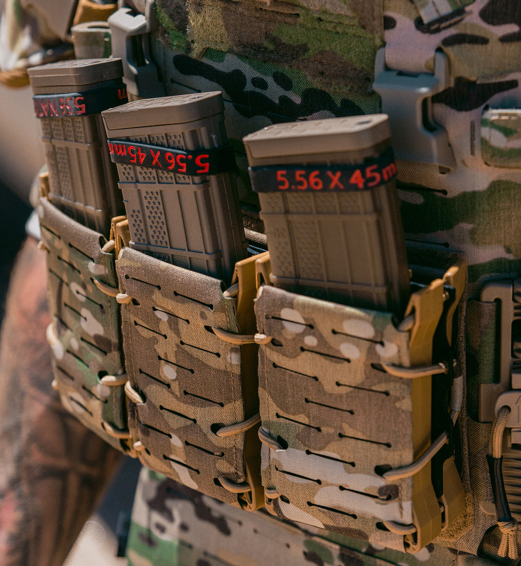 Rifle Advanced DFMR Double Magazine Pouch — tactical worn view — Ace Link Armor