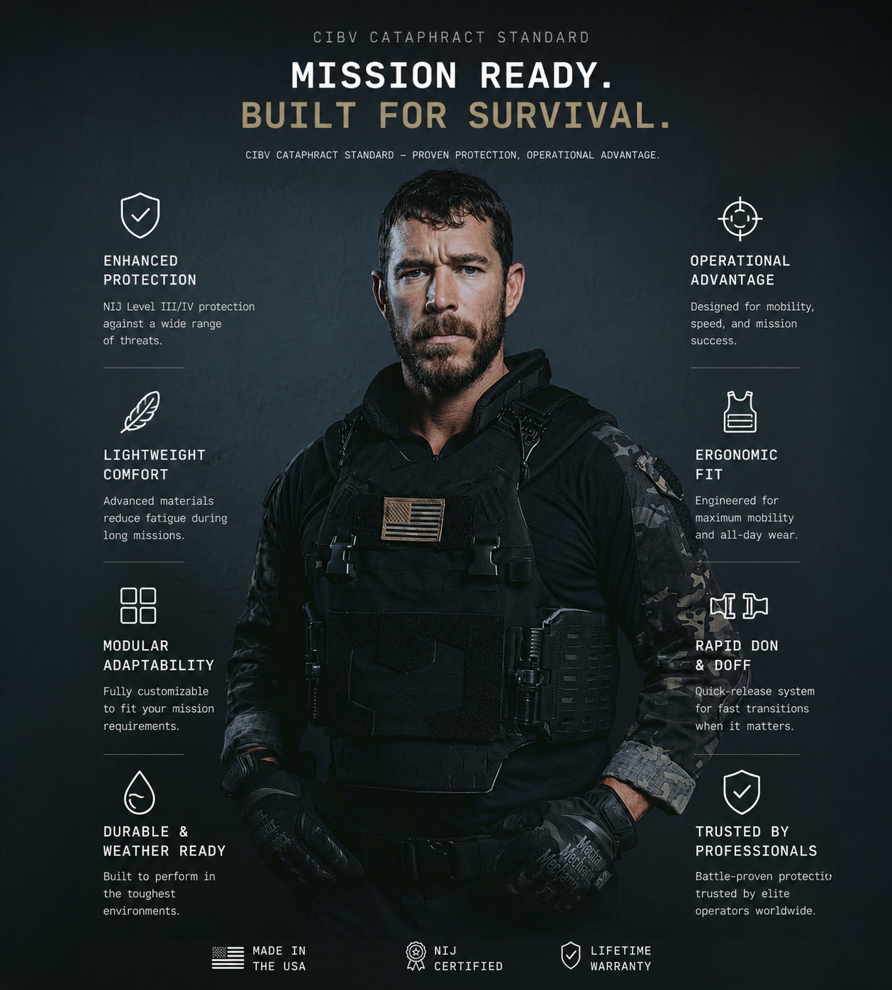 CIBV Cataphract Hybrid Vest Carrier — feature overview — Ace Link Armor