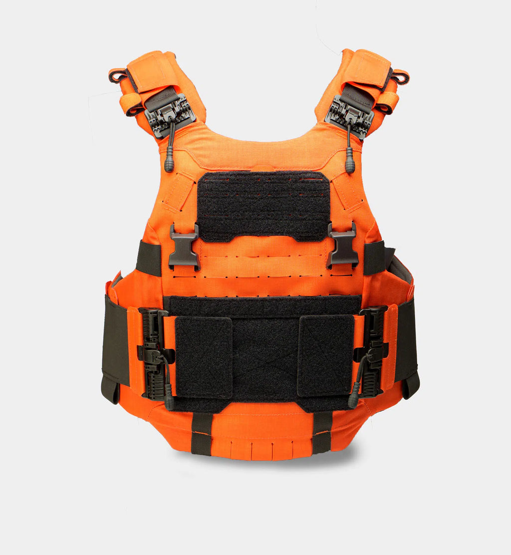 Cataphract SAR Vest Carrier fit view — hi-vis SAR vest carrier for tactical medics — Ace Link Armor