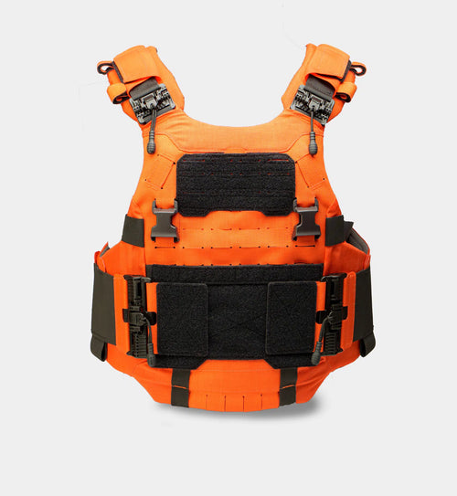 Cataphract SAR Vest Carrier fit view — hi-vis SAR vest carrier for tactical medics — Ace Link Armor