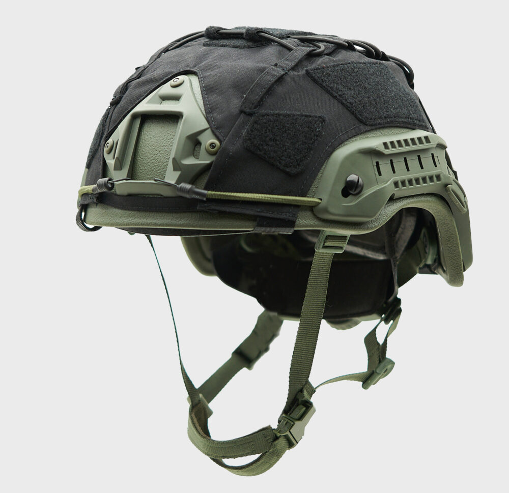 Ballistic Helmet Cover Black — front view — Ace Link Armor