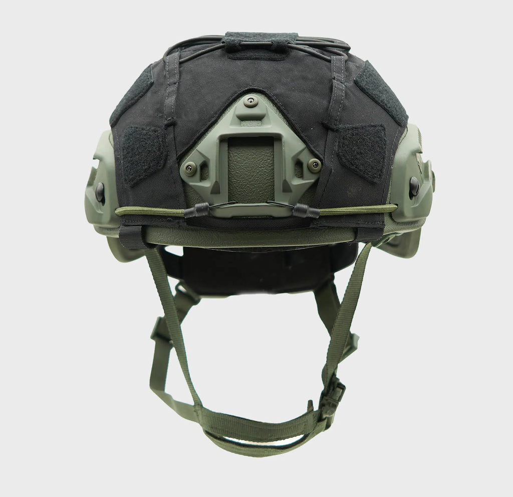 Ballistic Helmet Cover Black — side view — Ace Link Armor