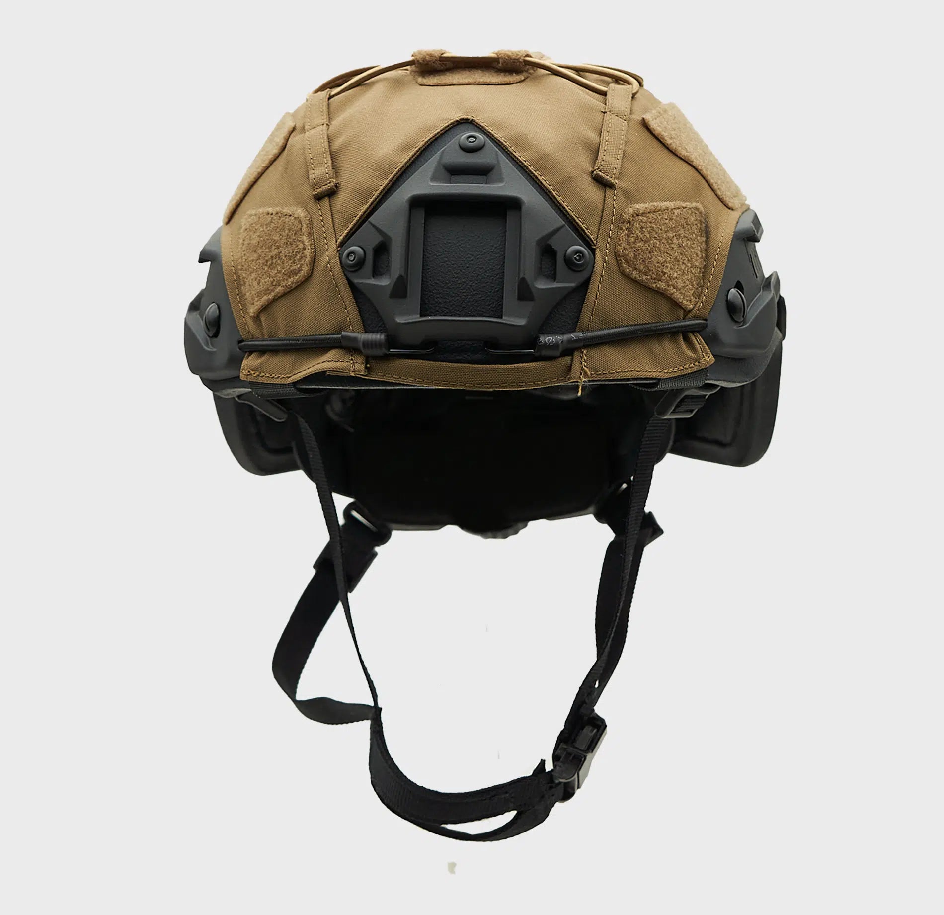 Ballistic Helmet Cover Coyote Brown — front view — Ace Link Armor