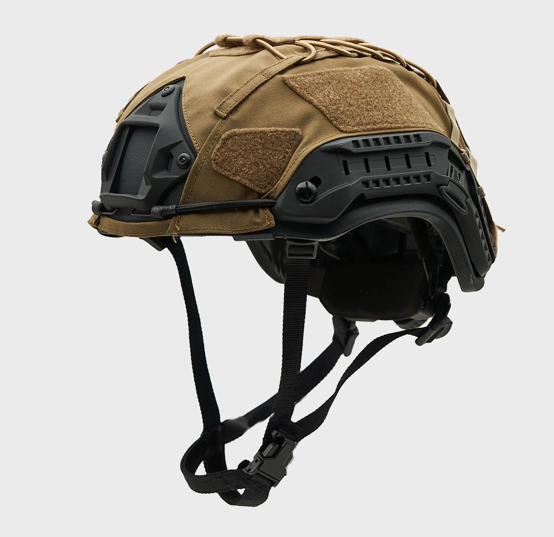 Ballistic Helmet Cover Coyote Brown — rear view — Ace Link Armor