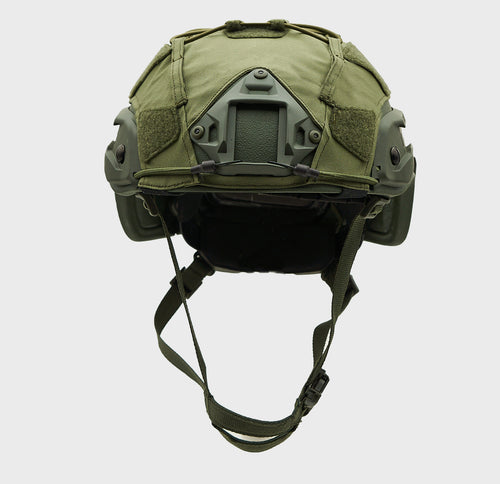Ballistic Helmet Cover OD Green — side view — Ace Link Armor