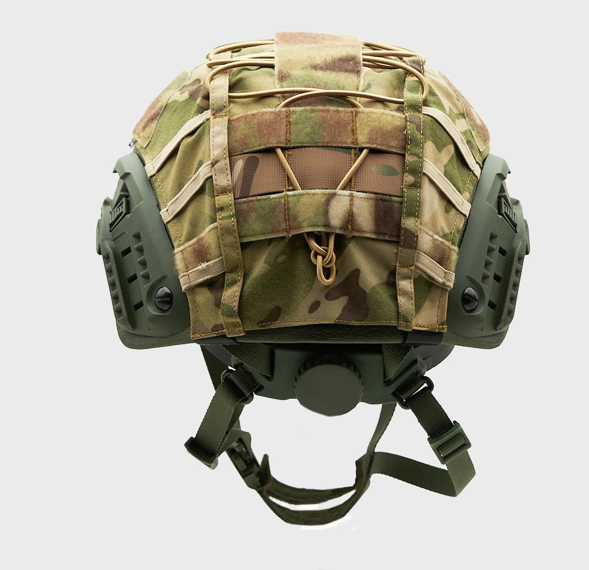 Ballistic Helmet Cover Multicam — angled view — Ace Link Armor