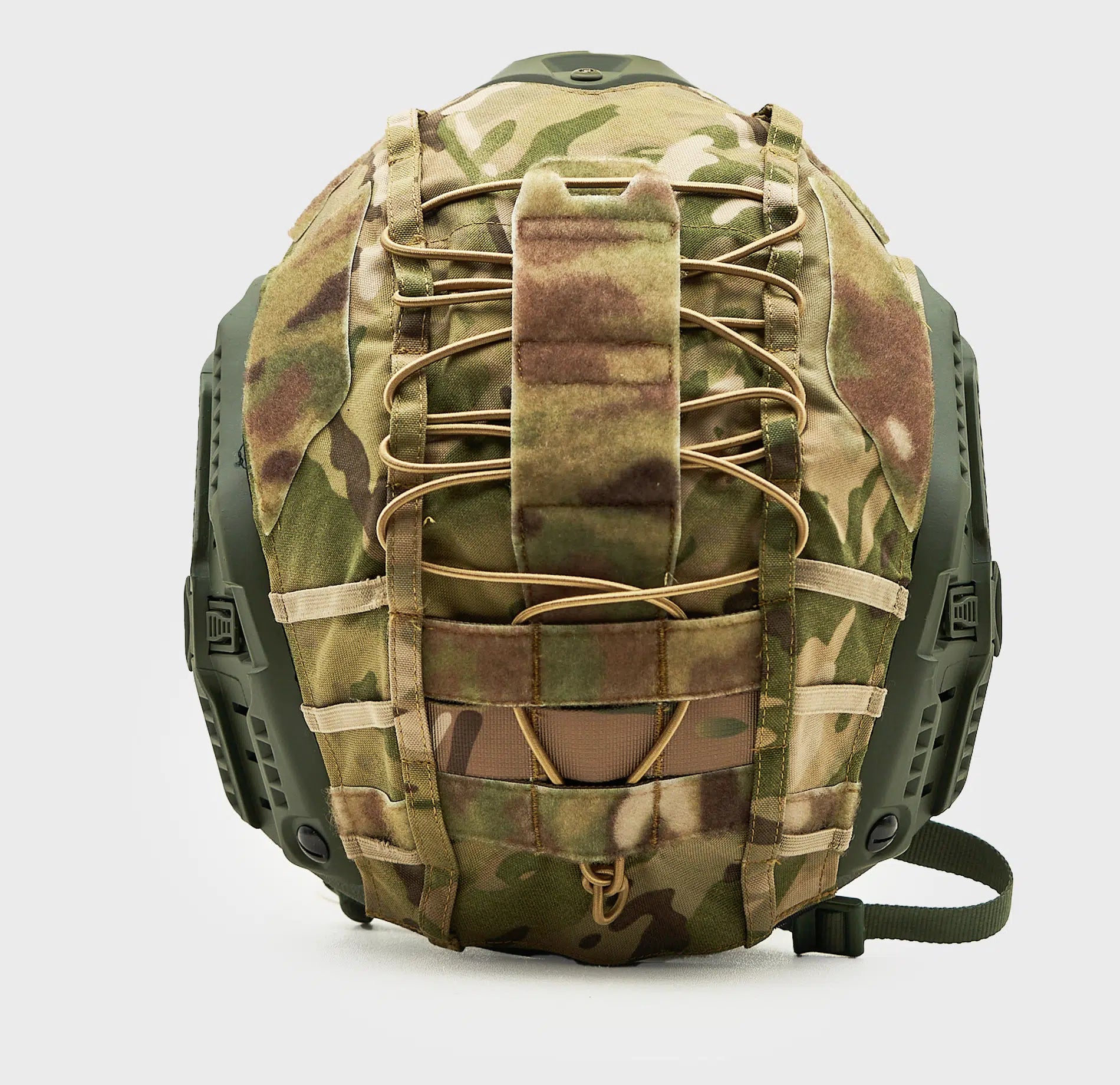 Ballistic Helmet Cover Multicam — rear view — Ace Link Armor