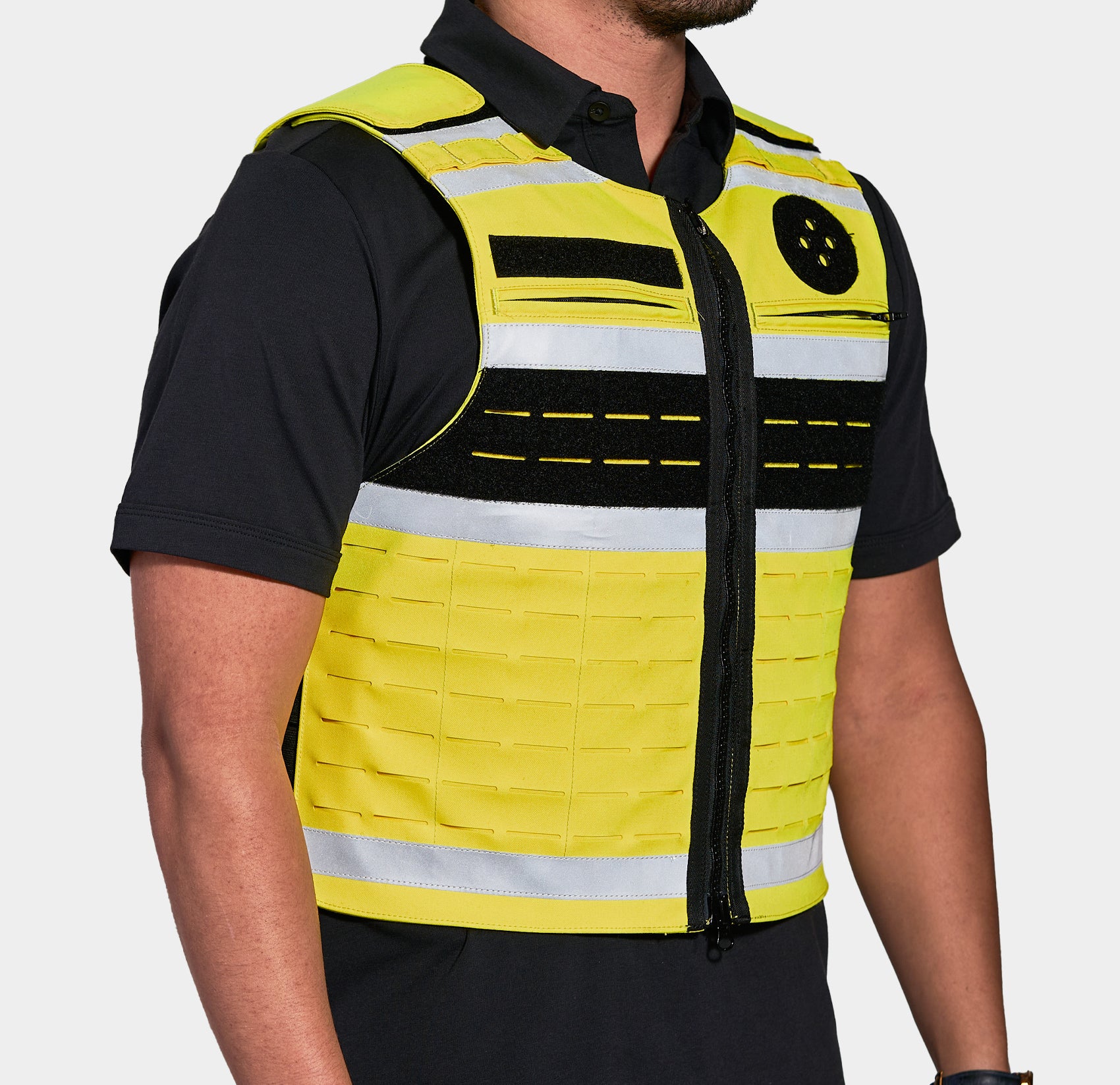 High-Visibility Vest Carrier Reflective Hi-Vis Safety — front view — Ace Link Armor