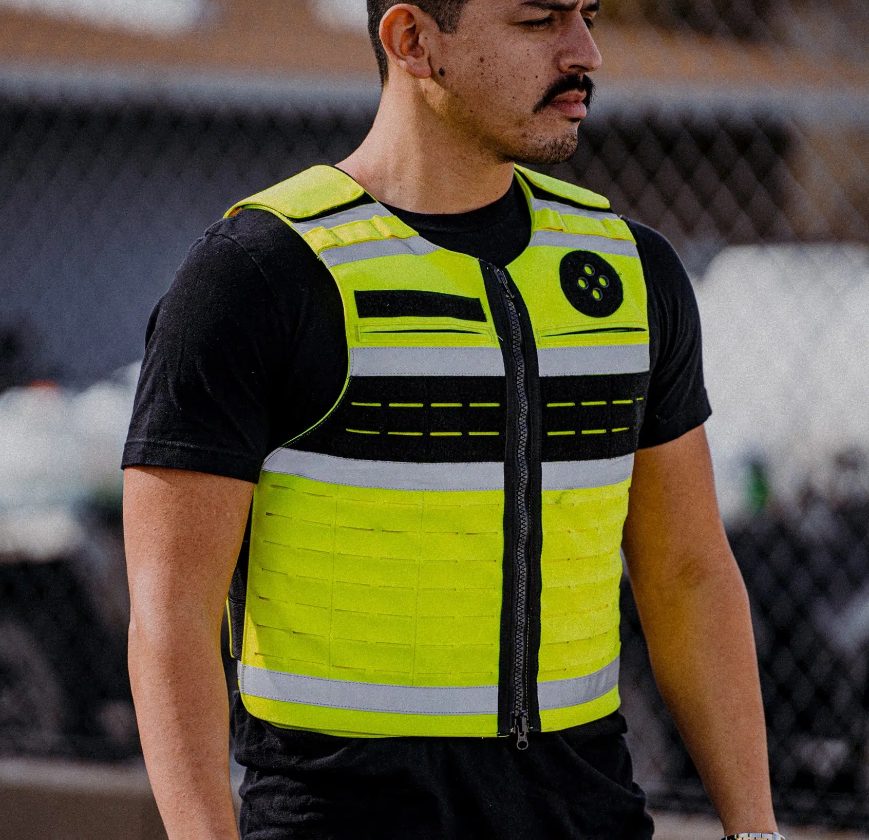 High-Vis Vest format view — Level IIIA reflective body armor for first responders — Ace Link Armor