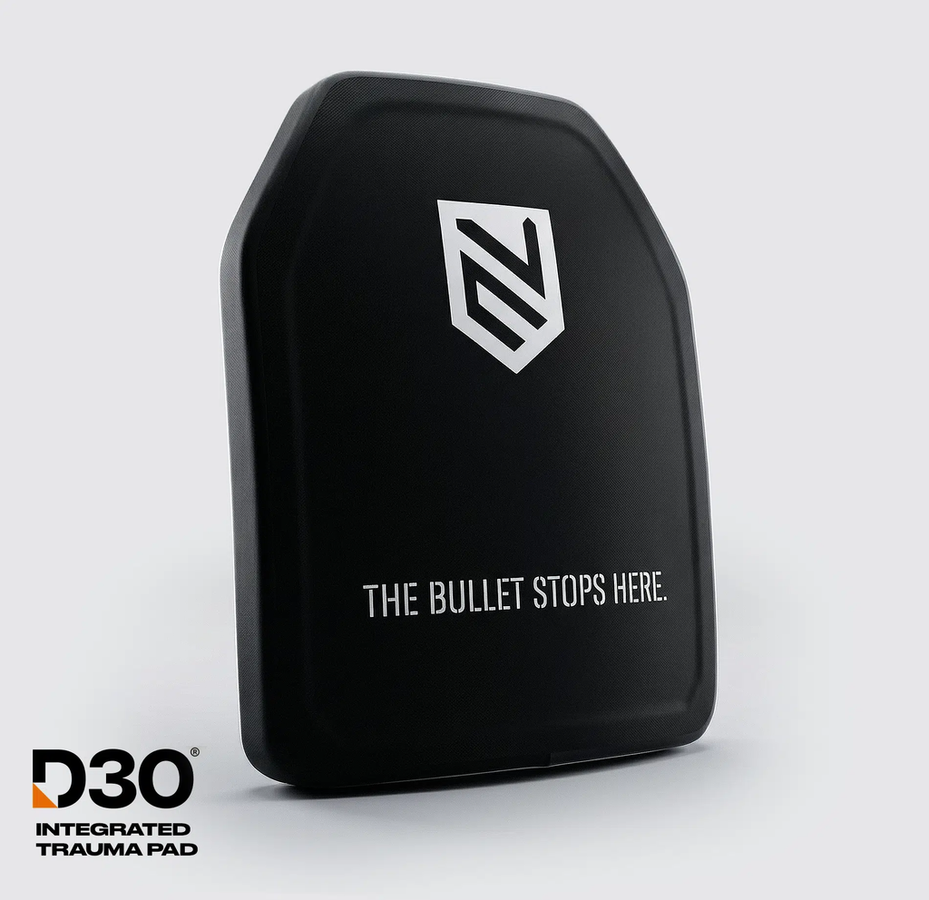 Level 3+ RF1 Rifle Armor Plate 10x12 Double-Curve front view — Ace Link Armor