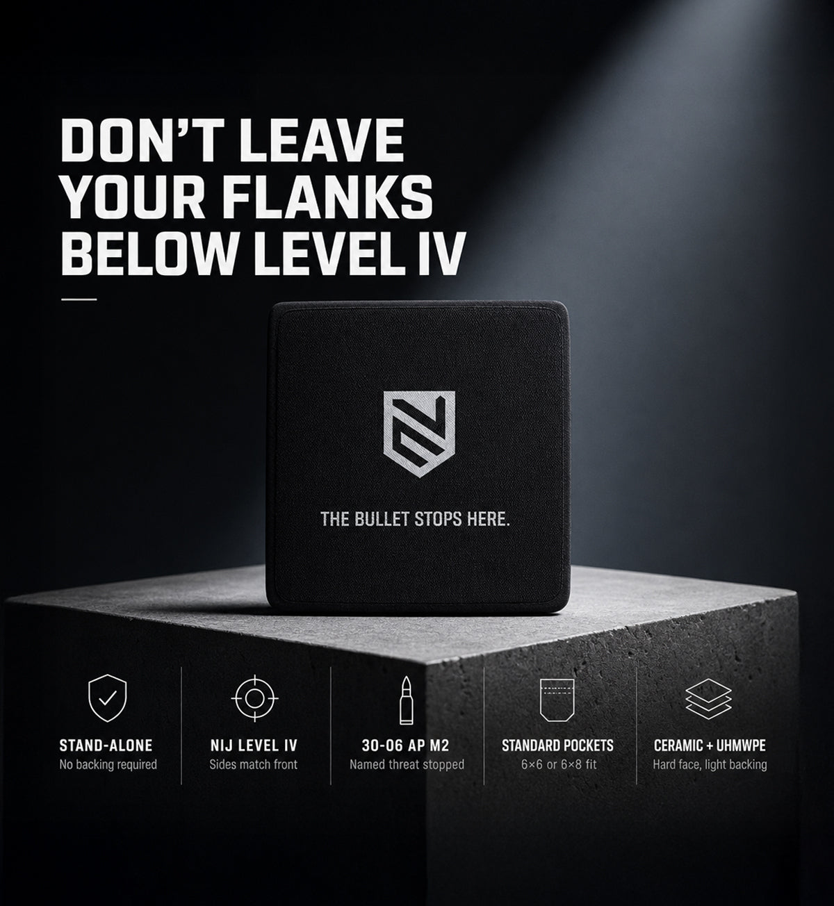 Level 4 Side Armor Plate product shot — Ace Link Armor