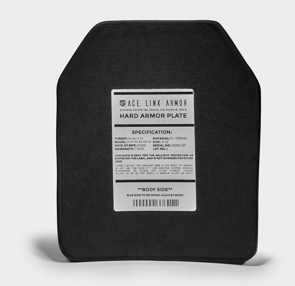 Level 4 Ceramic Armor Plate 10x12 Multi-Curve detail — Ace Link Armor