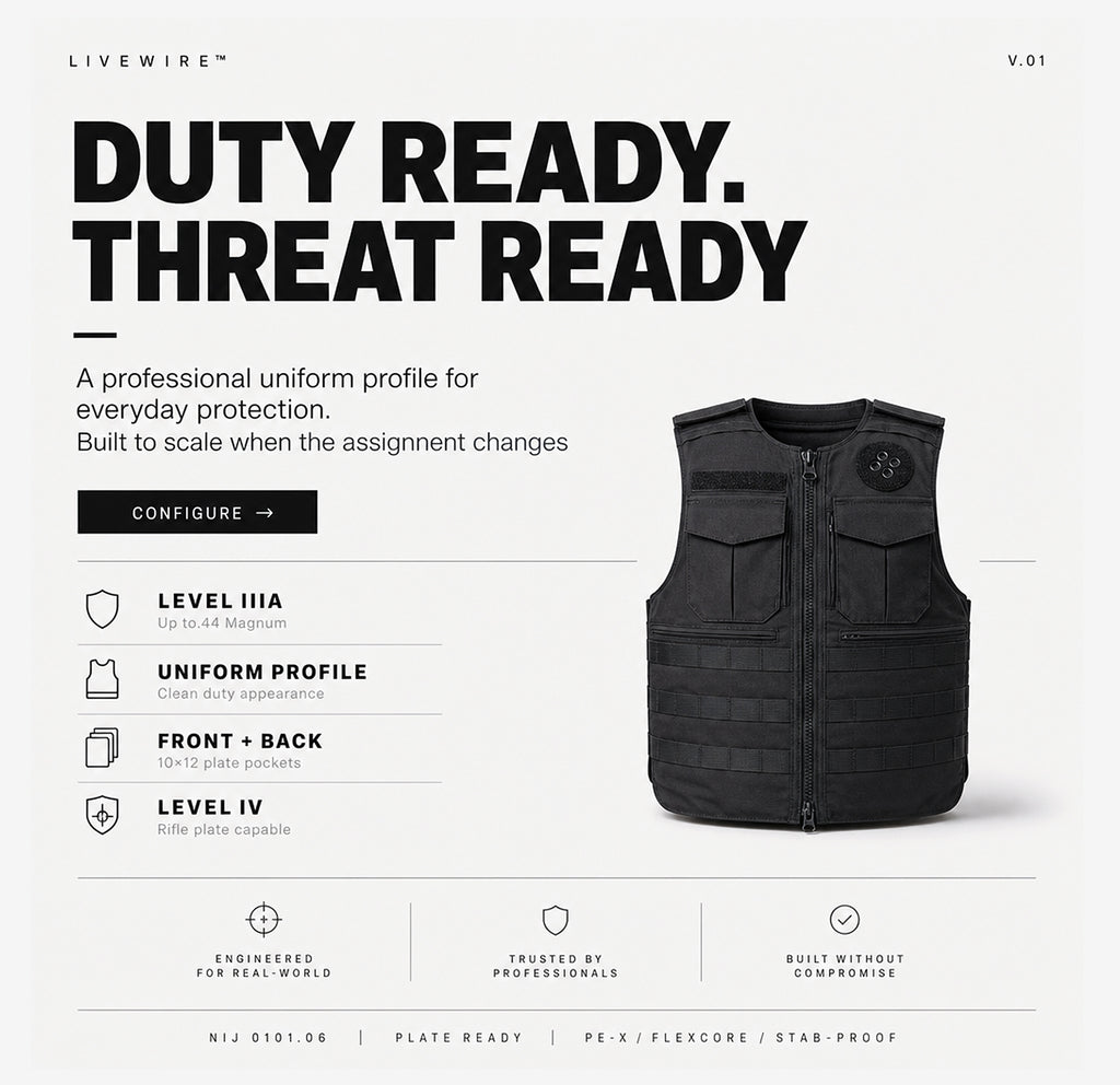 Livewire Bulletproof Vest — Level 3A Security & Law Enforcement Vest