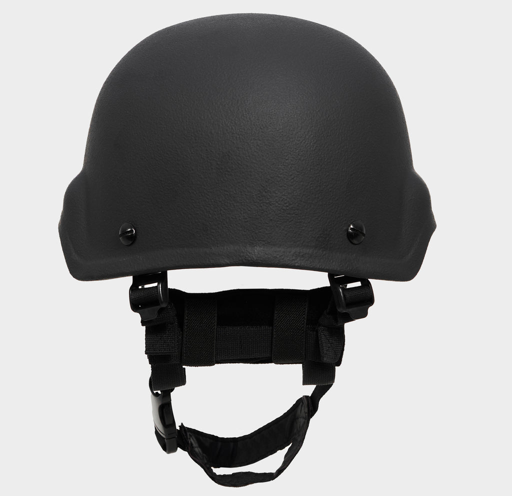 PASGT Level 3A Ballistic Helmet Black — worn view — Ace Link Armor