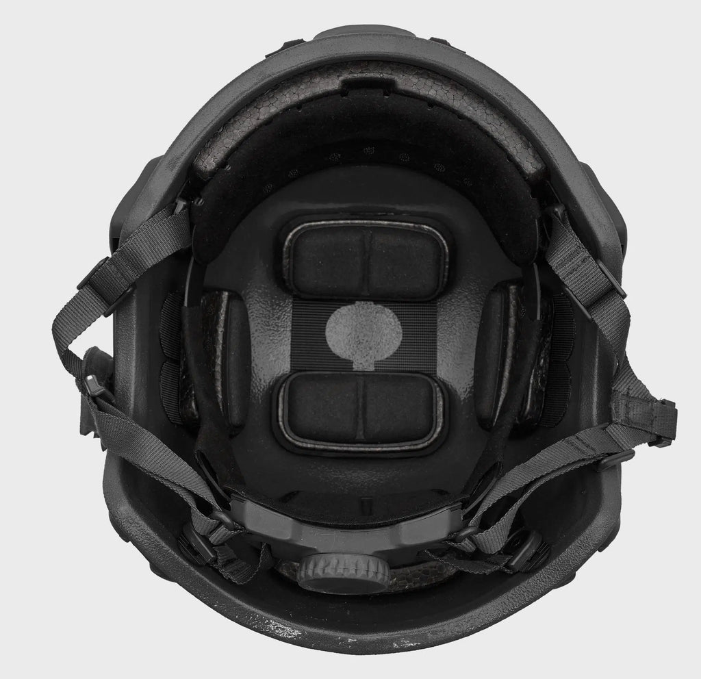 Special Mission High Cut Level 3A Ballistic Helmet Black — interior view — Ace Link Armor