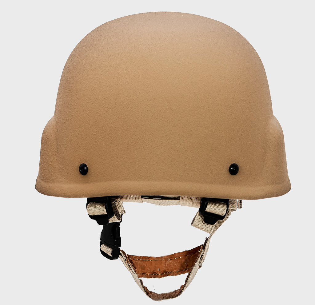 MICH Level 3A Ballistic Helmet Coyote Brown — angled view — Ace Link Armor