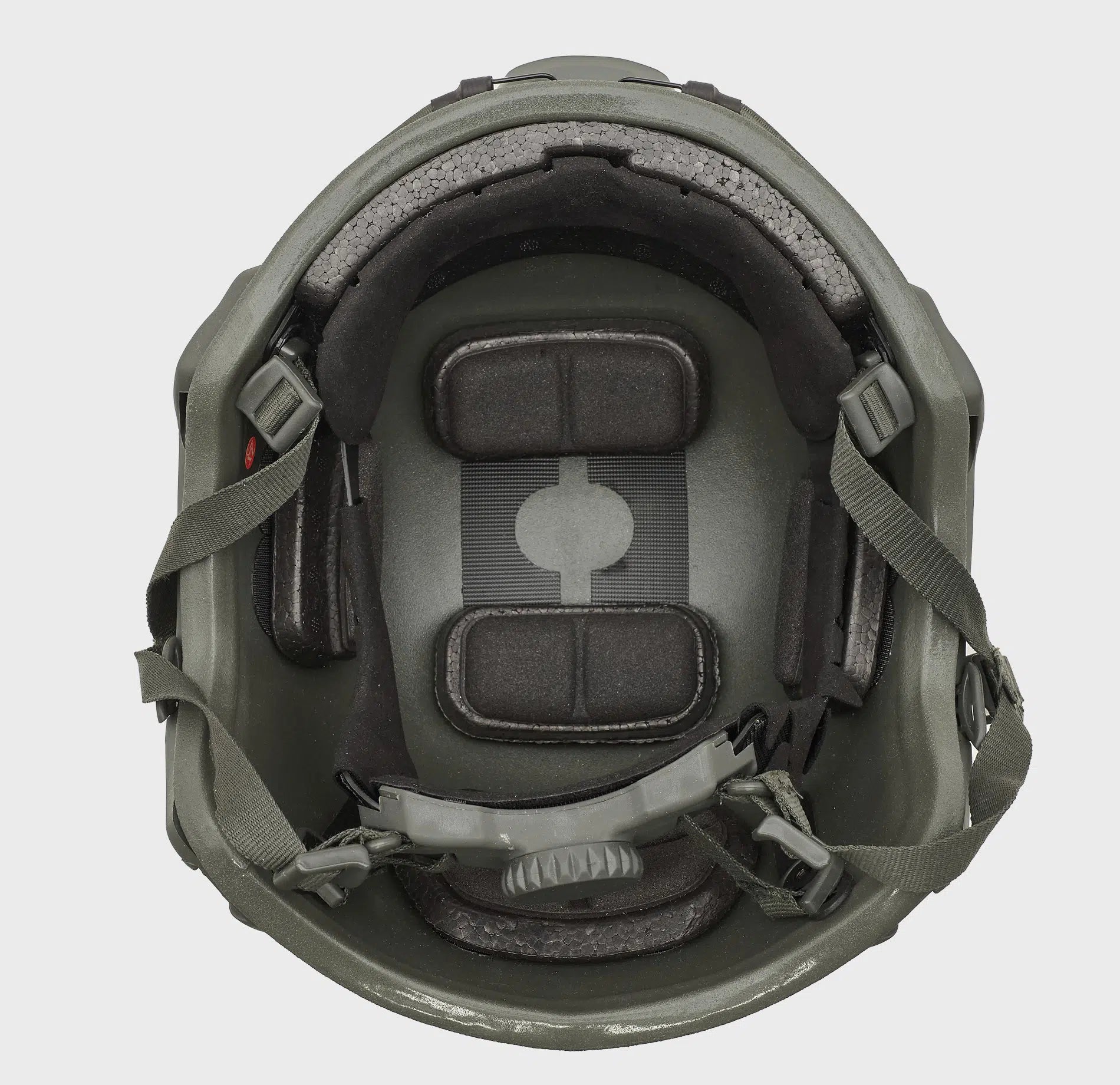 Special Mission High Cut Level 3A Ballistic Helmet OD Green — interior view — Ace Link Armor