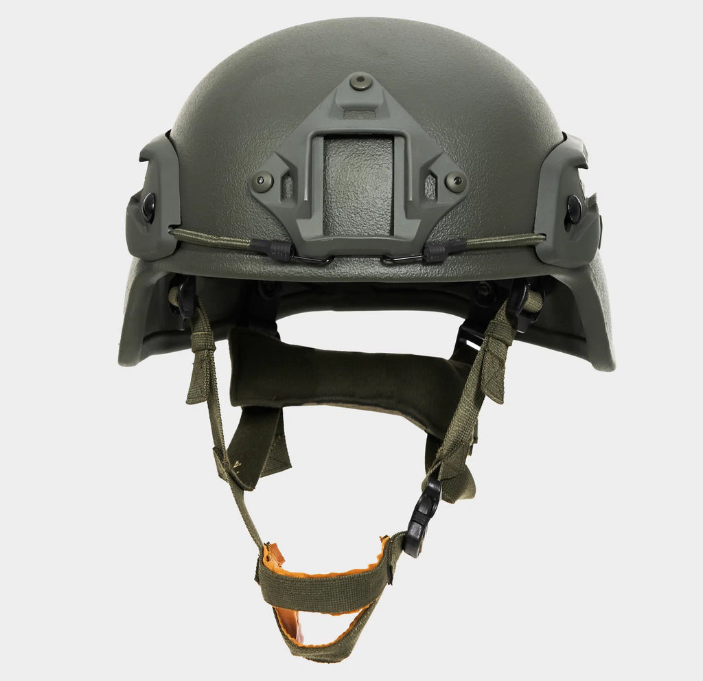 MICH Combat Level 3A Ballistic Helmet OD Green — rear view — Ace Link Armor