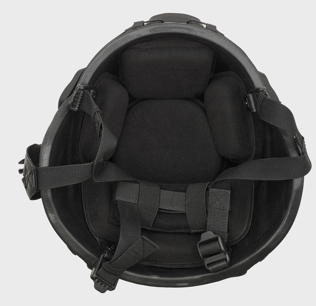 MICH Combat Level 3A Ballistic Helmet Black — interior view — Ace Link Armor