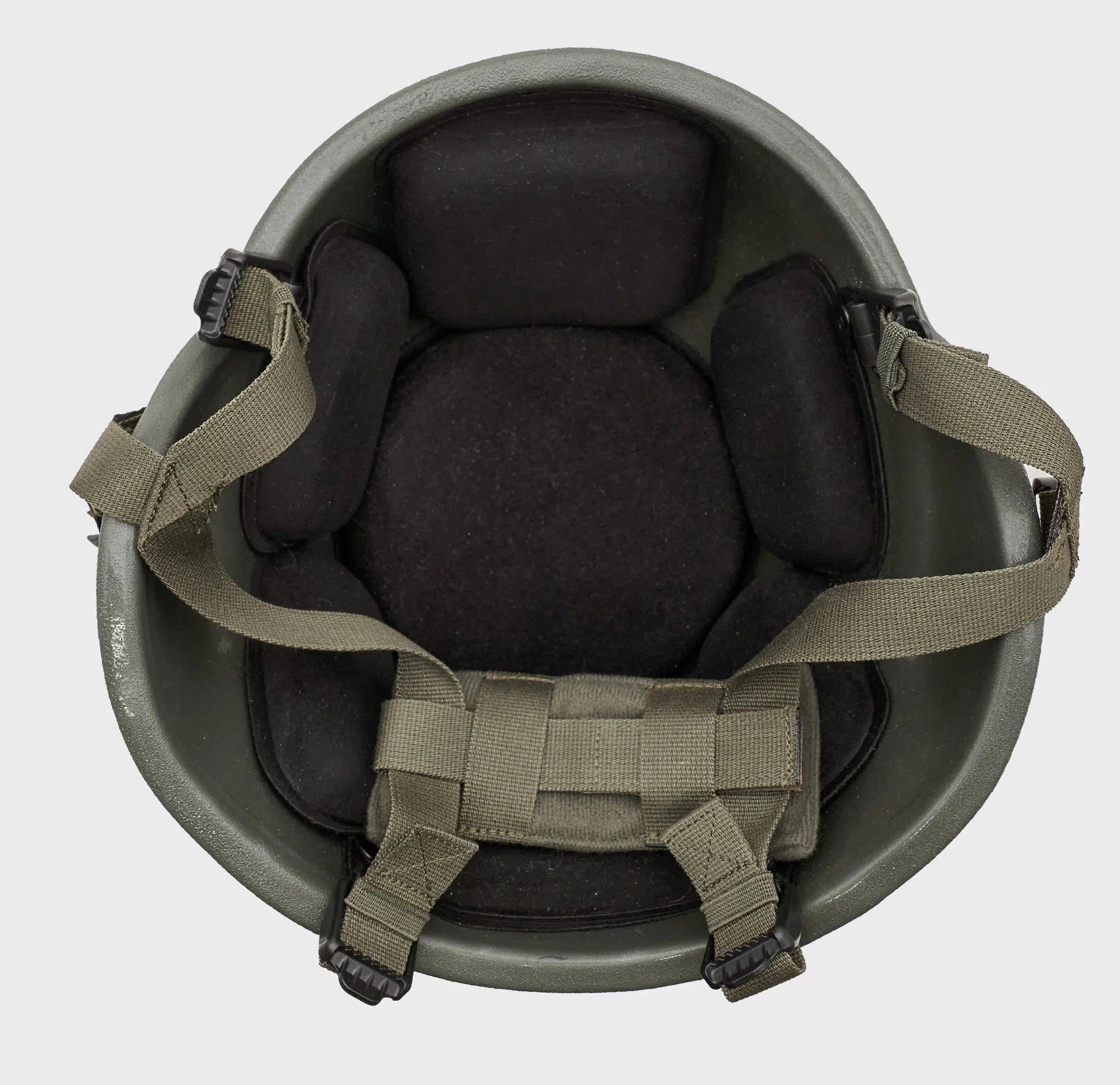MICH Combat Level 3A Ballistic Helmet OD Green — interior view — Ace Link Armor