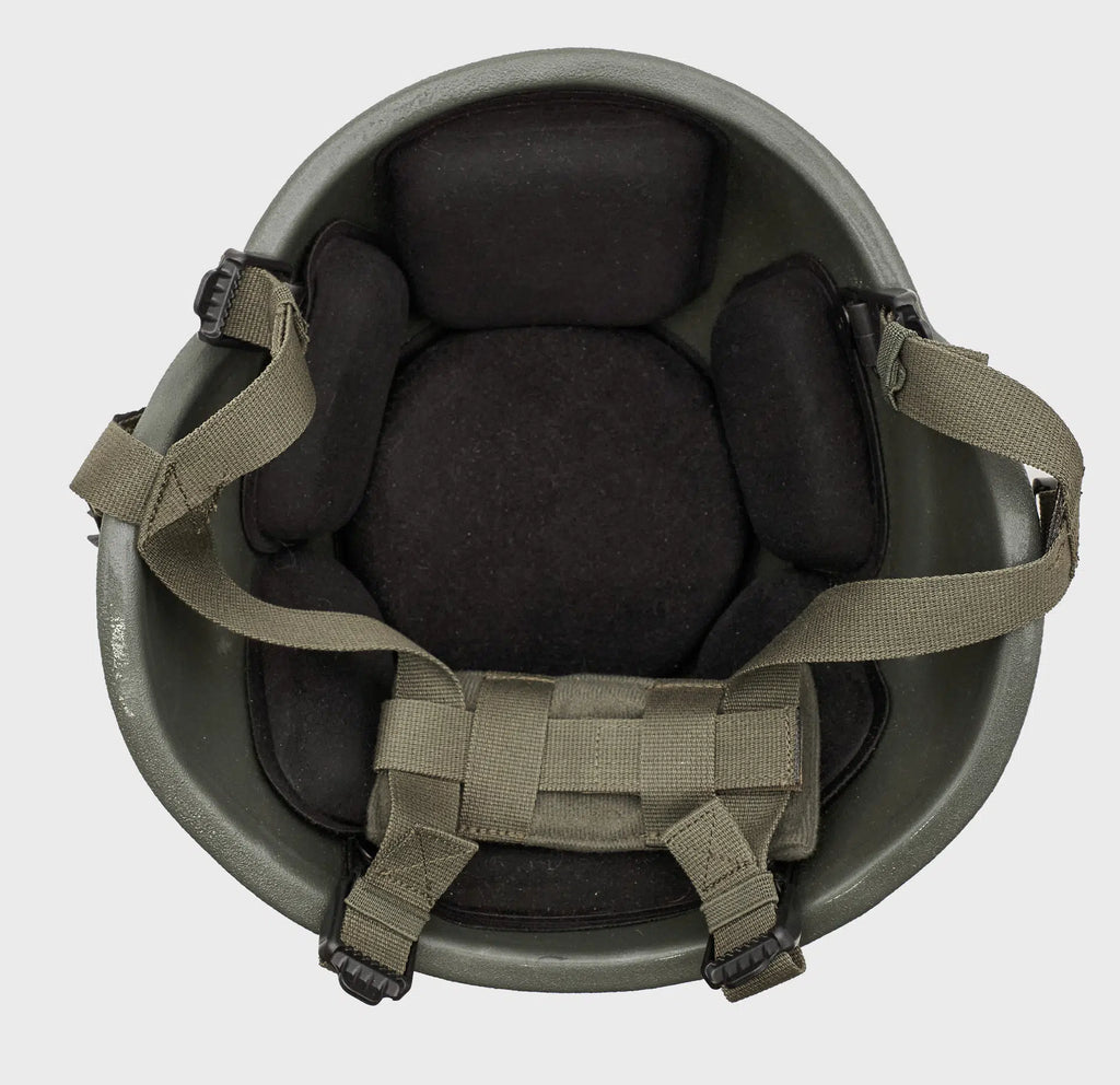 MICH Level 3A Ballistic Helmet OD Green — interior view — Ace Link Armor