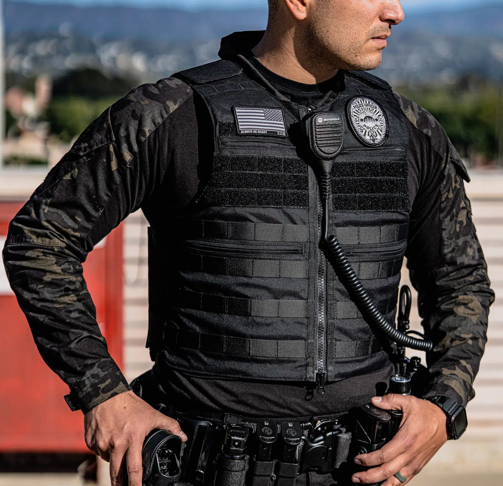 Patrol Vest rear panel view — police duty Level IIIA body armor — Ace Link Armor