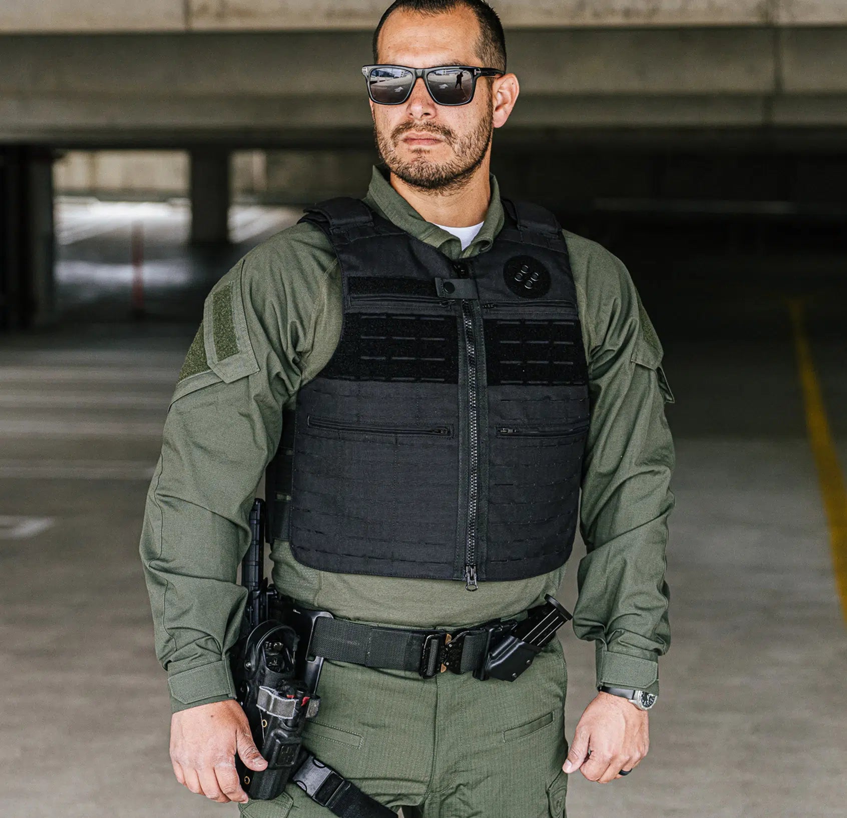 Patrol LC Vest format view — laser-cut Level IIIA police duty body armor — Ace Link Armor
