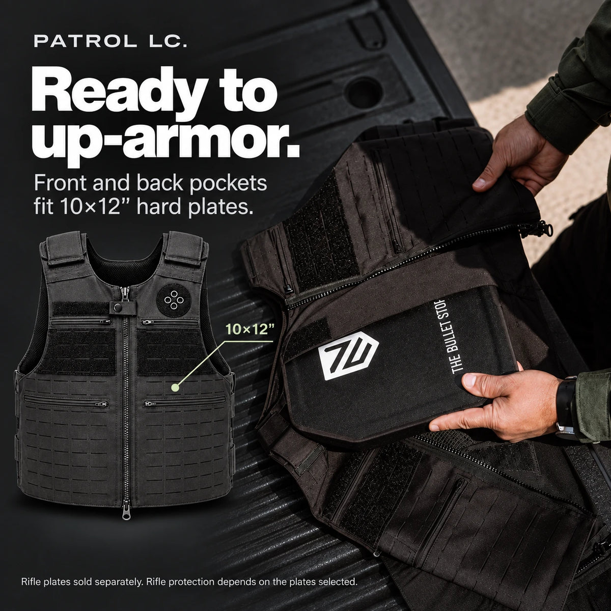 Patrol LC Bulletproof Vest feature detail 3 — Level 3A laser-cut police vest construction — Ace Link Armor
