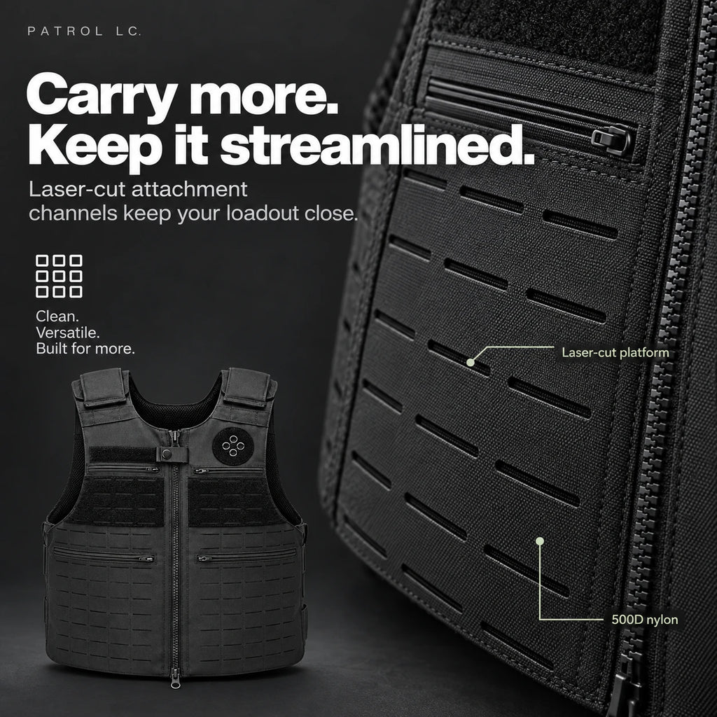 Patrol LC Bulletproof Vest feature detail 7 — Level 3A laser-cut police duty body armor — Ace Link Armor
