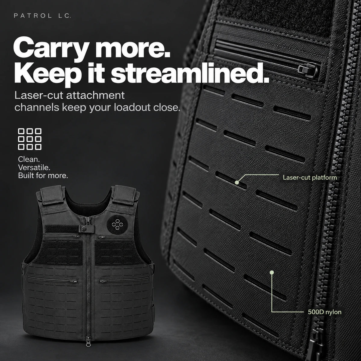 Patrol LC Bulletproof Vest feature detail 7 — Level 3A laser-cut police duty body armor — Ace Link Armor