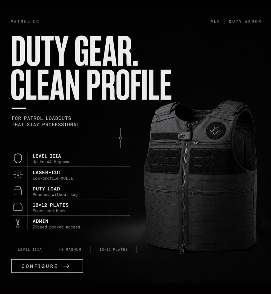 Patrol LC Bulletproof Vest — Level 3A Laser-Cut Police Duty Body Armor
