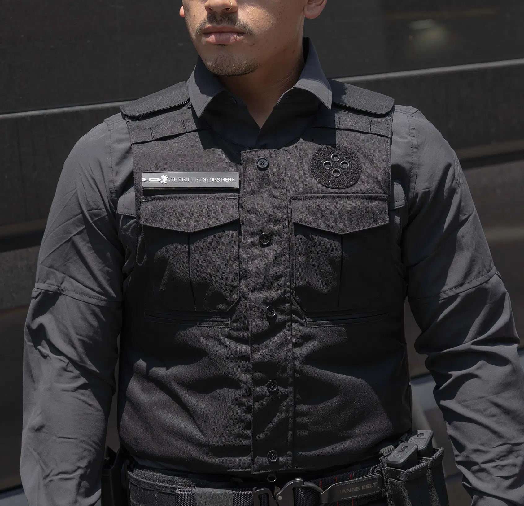Primer Vest worn by officer — polished Level IIIA police uniform body armor — Ace Link Armor