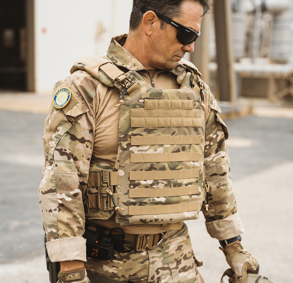 Quad Ultra 2.0 Plate Carrier for 11x14 Armor Plates — angled view — Ace Link Armor