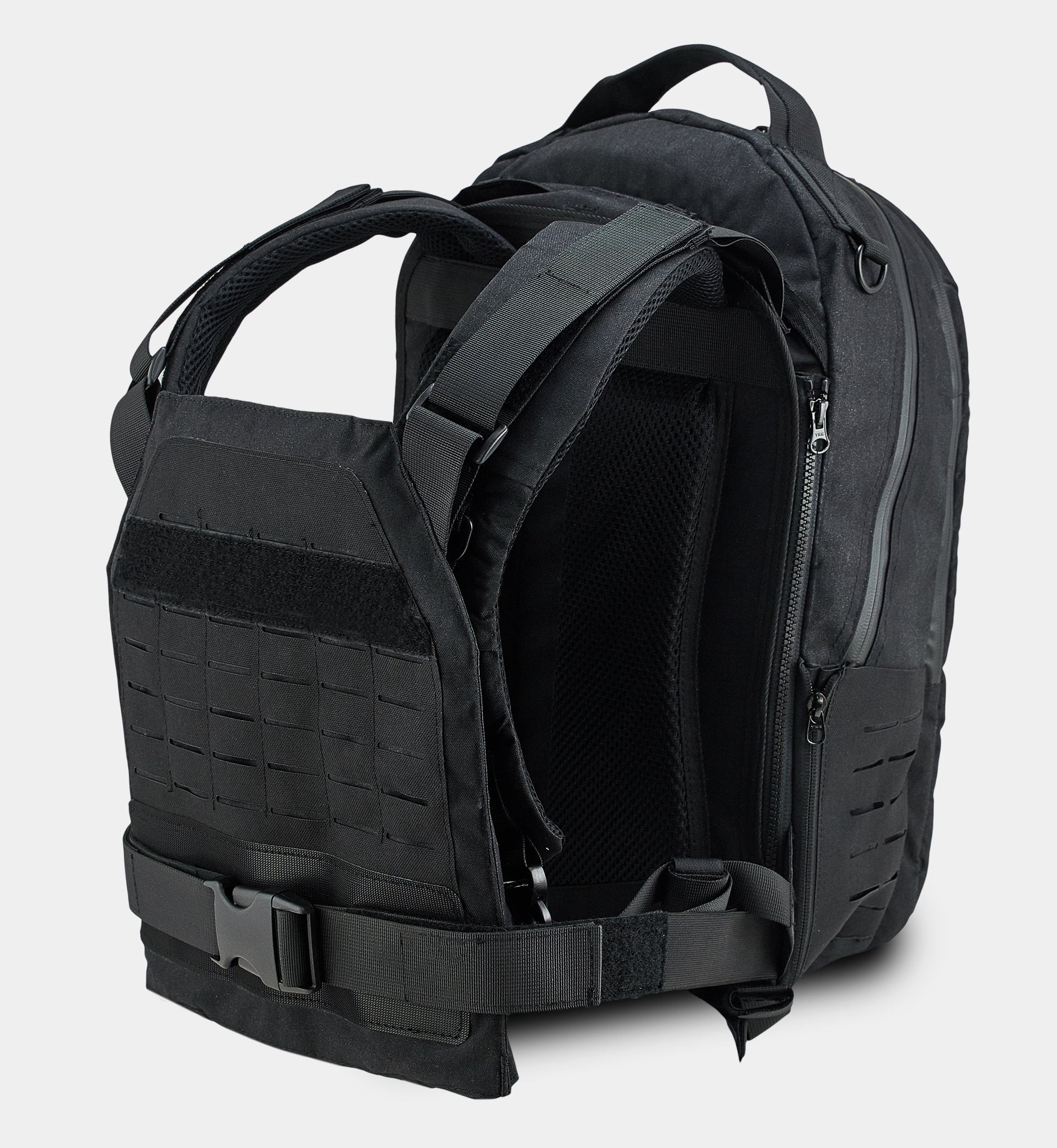 Rapid Deploy Bulletproof Backpack Tactical Convertible Vest Black — front view — Ace Link Armor