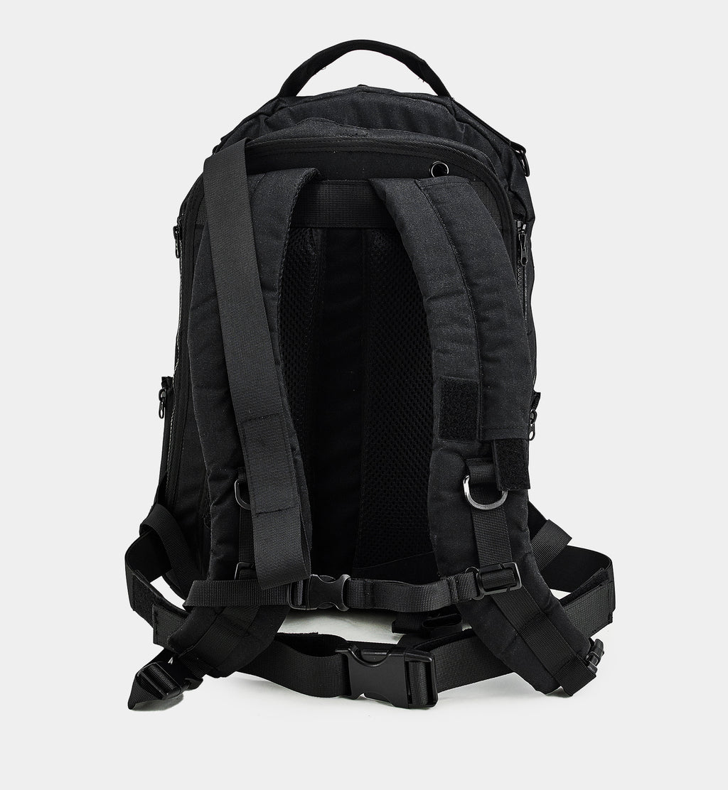 Rapid Deploy Bulletproof Backpack Tactical Convertible Vest Black — MOLLE view — Ace Link Armor