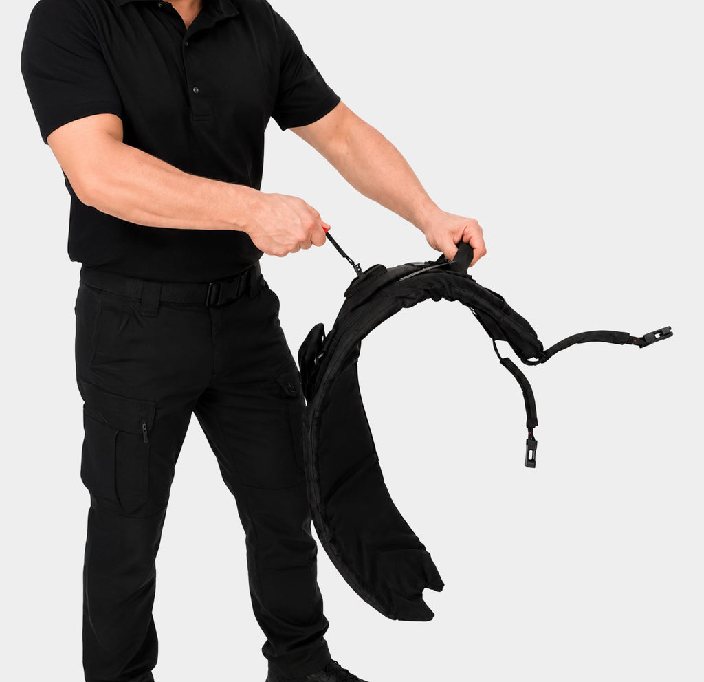 RapidShield handheld ballistic shield carry handle detail