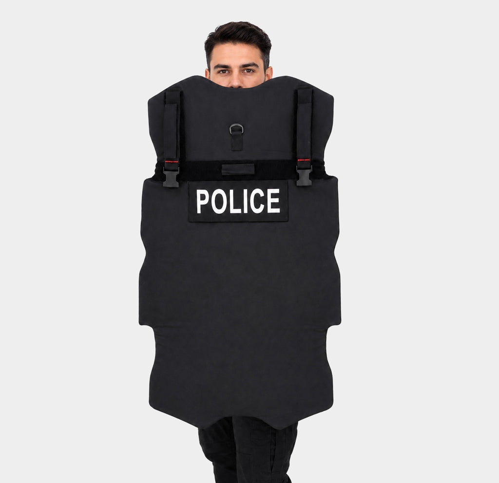 RapidShield portable ballistic shield rolled into its compact 10 by 10 inch carry configuration