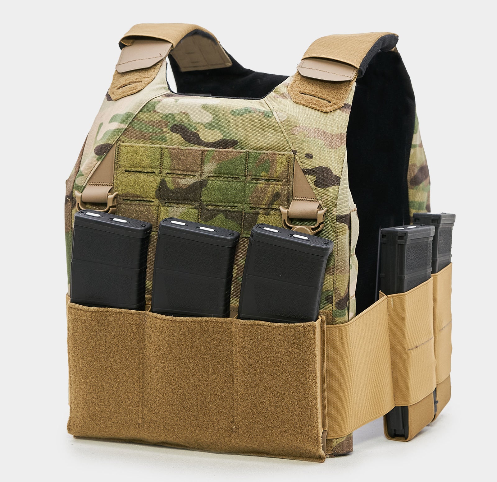 React Ultra 11x14 Minimalist Plate Carrier Camo — angled view — Ace Link Armor