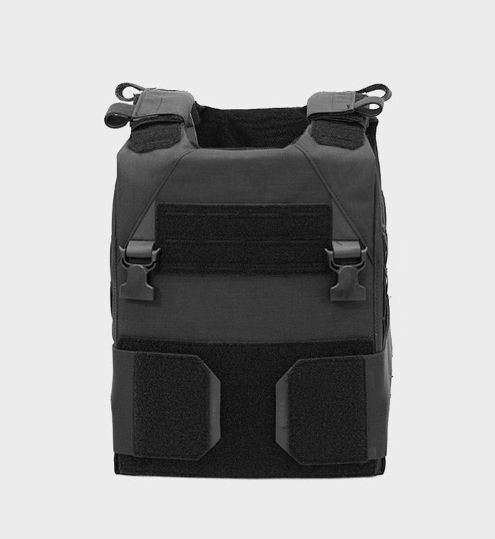 React Minimalist Low Profile Plate Carrier Black — side view — Ace Link Armor