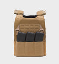 React Minimalist Low Profile Plate Carrier Tan — front view — Ace Link Armor