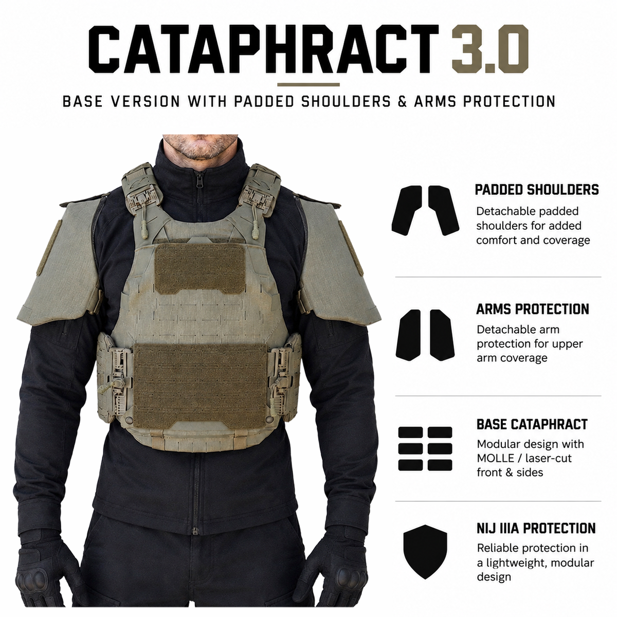 CIBV Cataphract 3.0 Bulletproof Vest — Level 3A Hybrid Soft Armor & Plate Carrier — view 19
