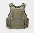 Side Load Carrier plate carrier in Ranger Green, front view, Ace Link Armor