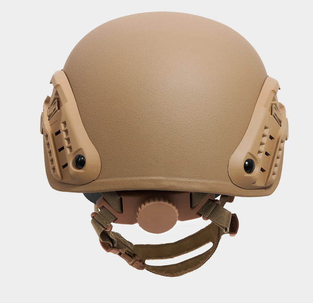 Special Mission High Cut Level 3A Ballistic Helmet Coyote Brown — angled view — Ace Link Armor